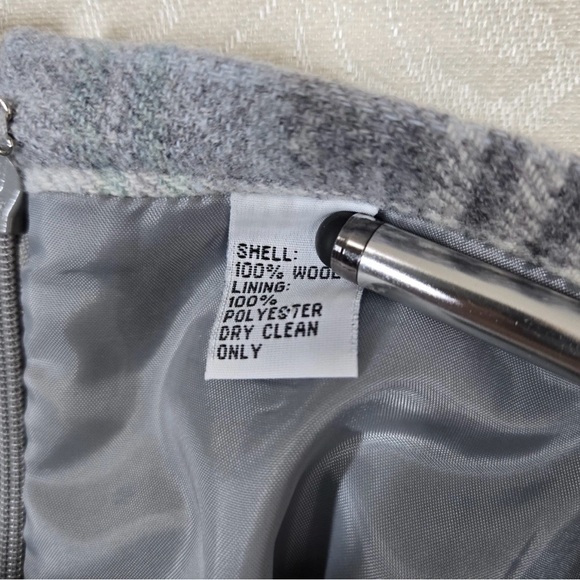 Talbots Blue and Gray Plaid Pencil Skirt - Picture 4 of 7